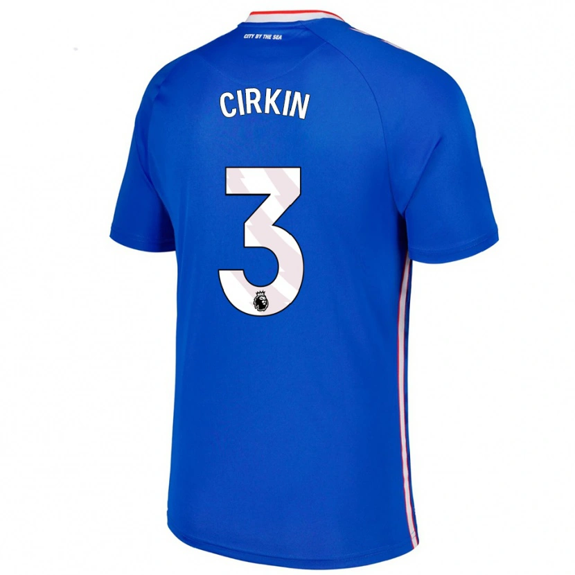 Danxen Homme Maillot Dennis Cirkin #3 Bleu Blanc Tenues Extérieur 2025/26 T-Shirt