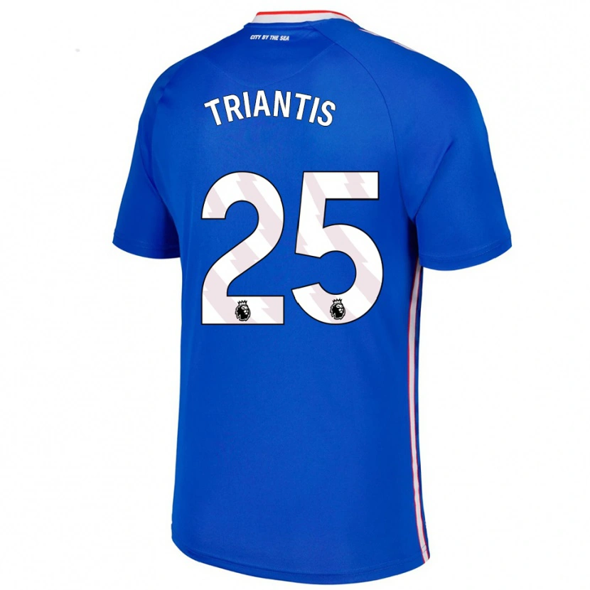 Danxen Homme Maillot Nectarios Triantis #25 Bleu Blanc Tenues Extérieur 2025/26 T-Shirt