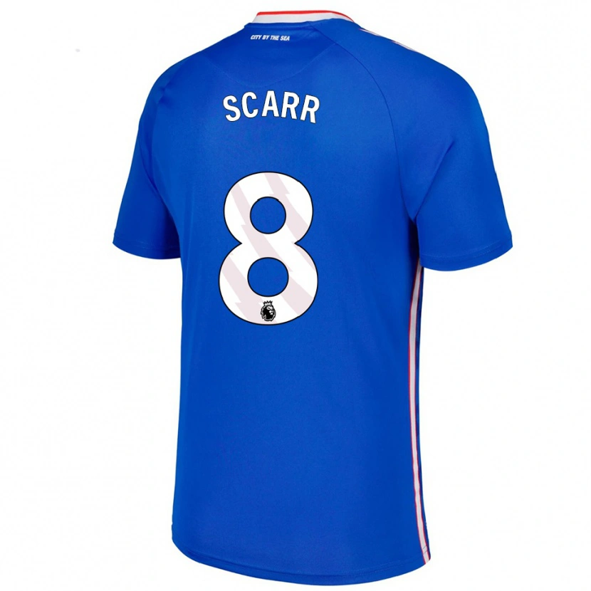 Danxen Homme Maillot Emily Scarr #8 Bleu Blanc Tenues Extérieur 2025/26 T-Shirt