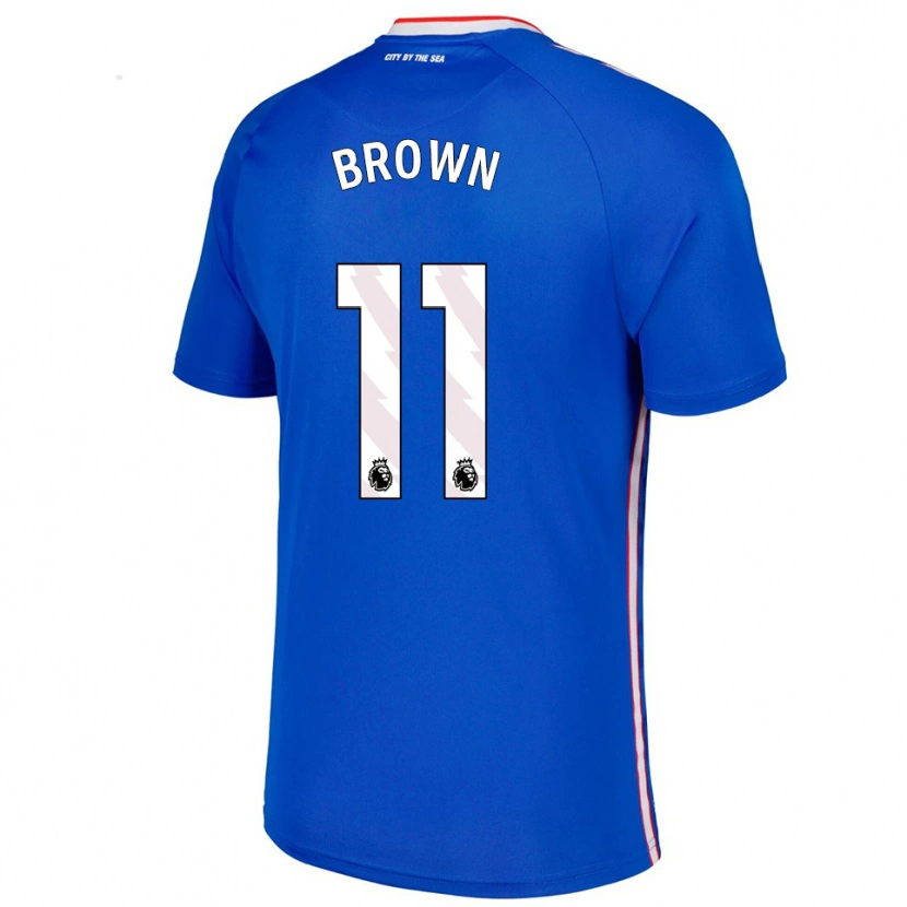 Danxen Homme Maillot Jessica Brown #11 Bleu Blanc Tenues Extérieur 2025/26 T-Shirt