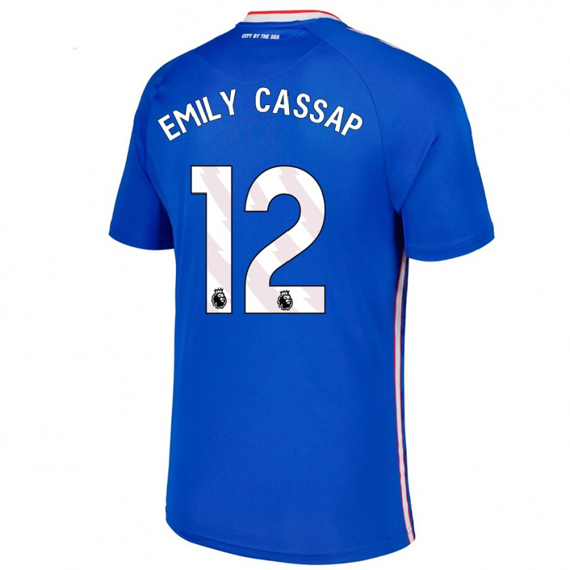 Danxen Homme Maillot Emily Cassap #12 Bleu Blanc Tenues Extérieur 2025/26 T-Shirt