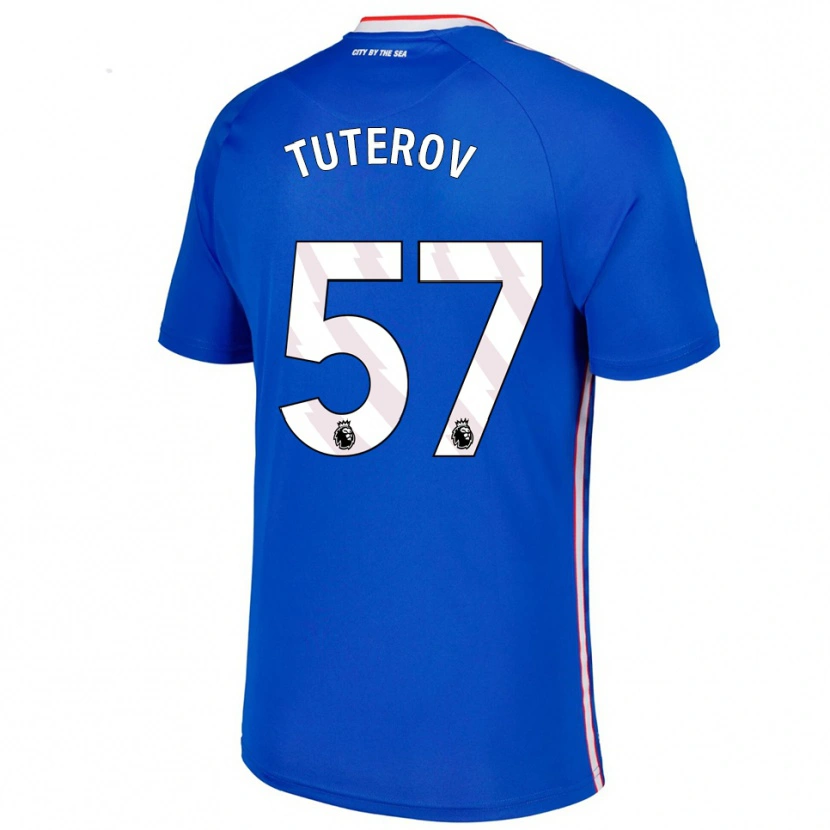 Danxen Homme Maillot Timur Tuterov #57 Bleu Blanc Tenues Extérieur 2025/26 T-Shirt