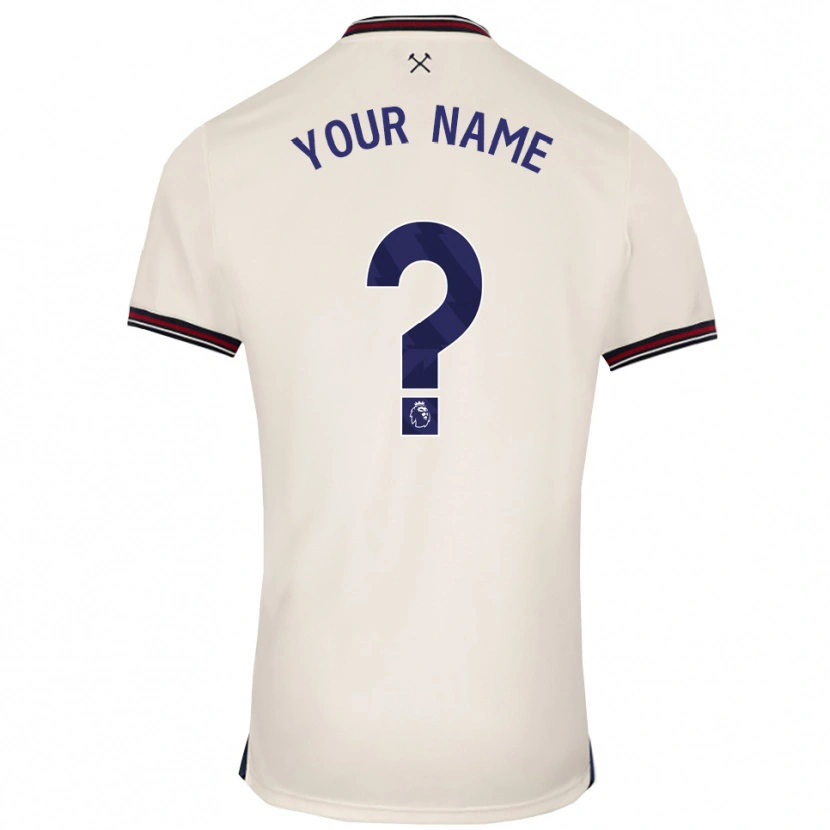 Danxen Homme Maillot Votre Nom #0 Blanc Cassé Tenues Extérieur 2025/26 T-Shirt