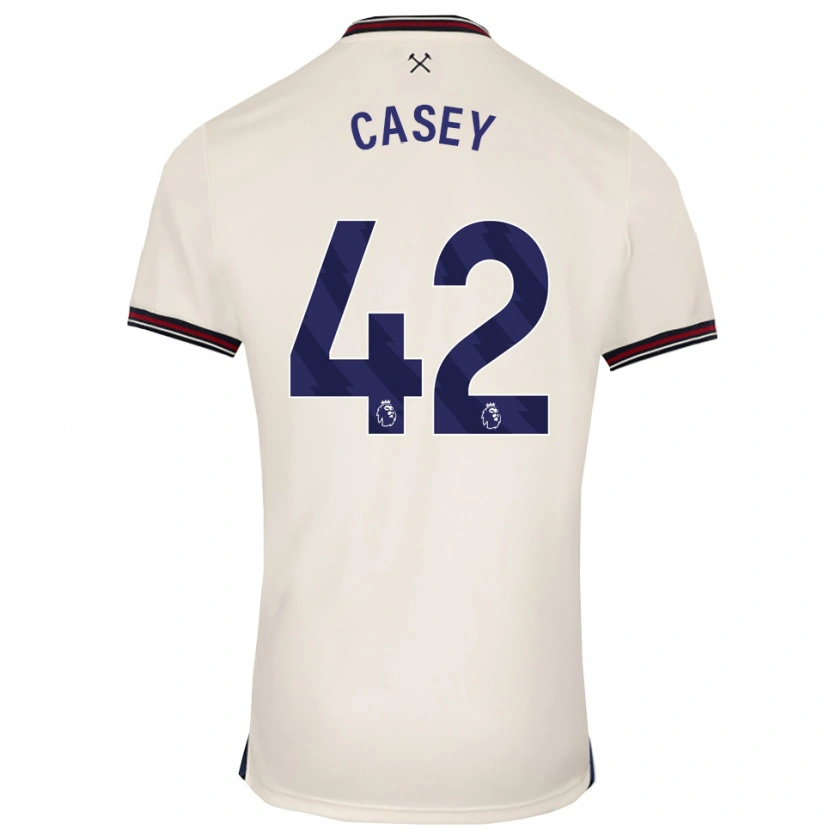 Danxen Homme Maillot Kaelan Casey #42 Blanc Cassé Tenues Extérieur 2025/26 T-Shirt