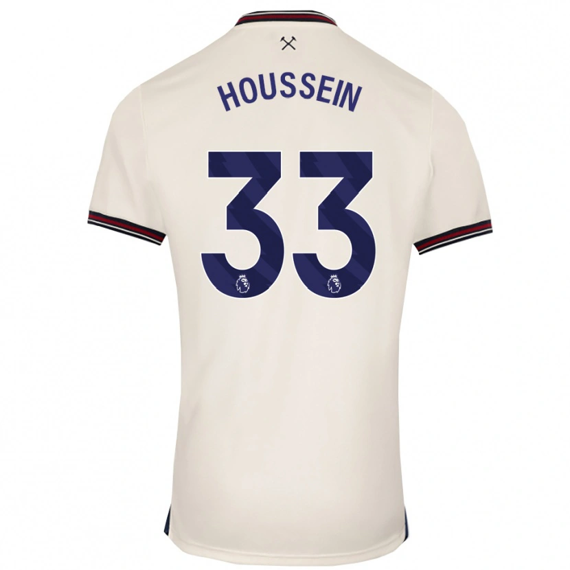 Danxen Homme Maillot Halle Houssein #33 Blanc Cassé Tenues Extérieur 2025/26 T-Shirt