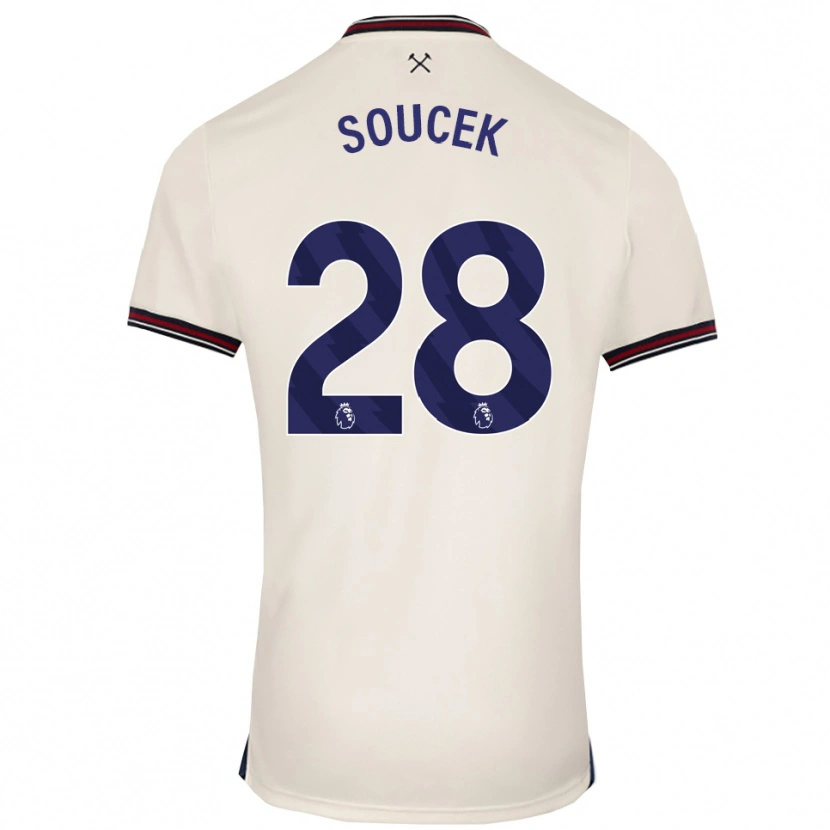 Danxen Homme Maillot Tomas Soucek #28 Blanc Cassé Tenues Extérieur 2025/26 T-Shirt