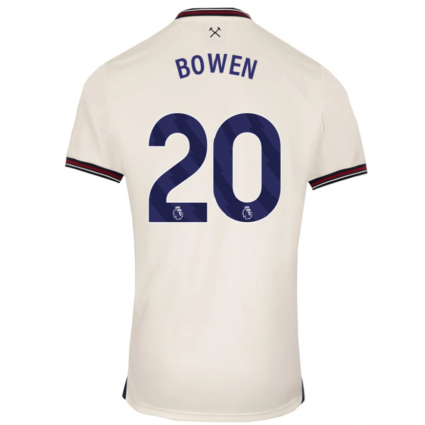 Danxen Homme Maillot Jarrod Bowen #20 Blanc Cassé Tenues Extérieur 2025/26 T-Shirt