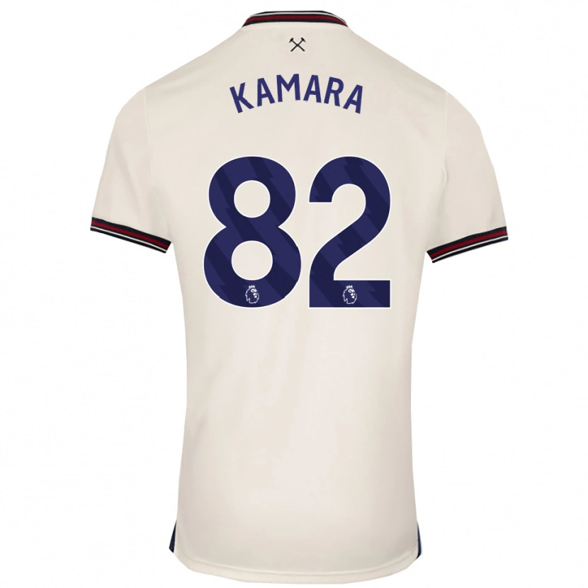 Danxen Homme Maillot Aaron Kamara #82 Blanc Cassé Tenues Extérieur 2025/26 T-Shirt