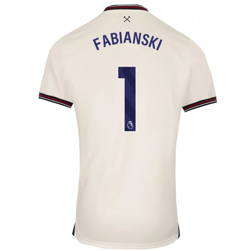 Danxen Homme Maillot Lukasz Fabianski #1 Blanc Cassé Tenues Extérieur 2025/26 T-Shirt