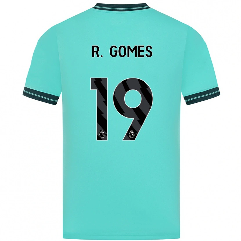 Danxen Homme Maillot Rodrigo Gomes #19 Bleu Ciel Vert Tenues Extérieur 2025/26 T-Shirt