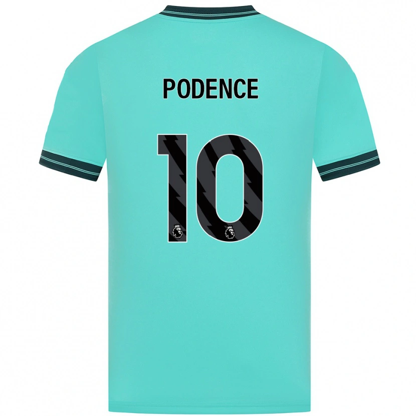 Danxen Homme Maillot Daniel Podence #10 Bleu Ciel Vert Tenues Extérieur 2025/26 T-Shirt
