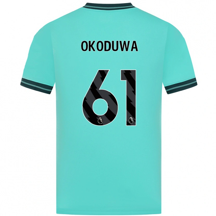 Danxen Homme Maillot Wesley Okoduwa #61 Bleu Ciel Vert Tenues Extérieur 2025/26 T-Shirt