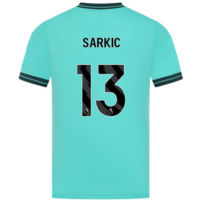 Danxen Homme Maillot Matija Sarkic #13 Bleu Ciel Vert Tenues Extérieur 2025/26 T-Shirt