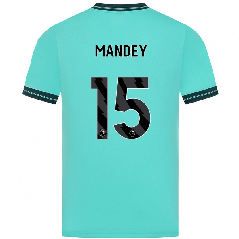 Danxen Homme Maillot Ziyad Mandey #15 Bleu Ciel Vert Tenues Extérieur 2025/26 T-Shirt