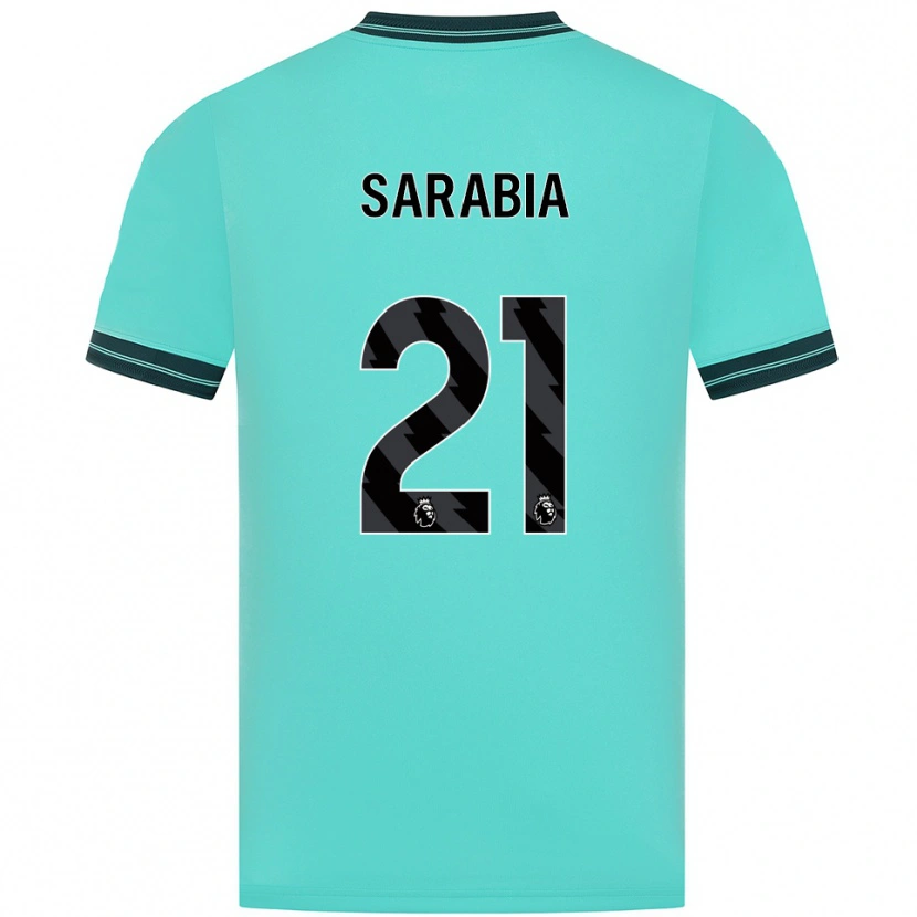 Danxen Homme Maillot Pablo Sarabia #21 Bleu Ciel Vert Tenues Extérieur 2025/26 T-Shirt