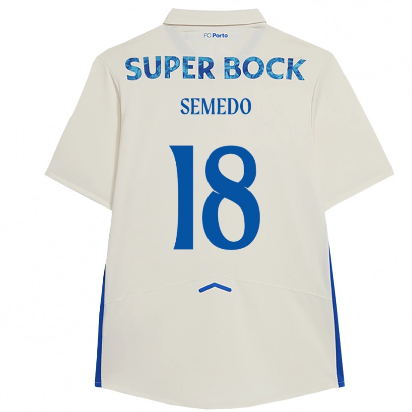 Danxen Homme Maillot Adriana Semedo #18 Blanc Bleu Troisieme 2025/26 T-Shirt