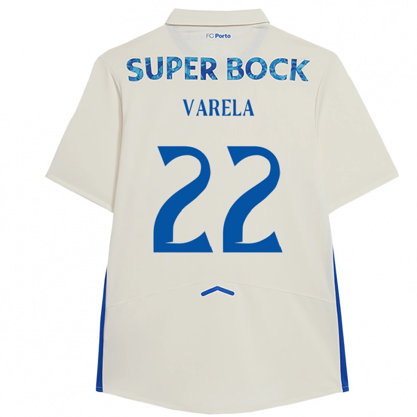 Danxen Homme Maillot Alan Varela #22 Blanc Bleu Troisieme 2025/26 T-Shirt