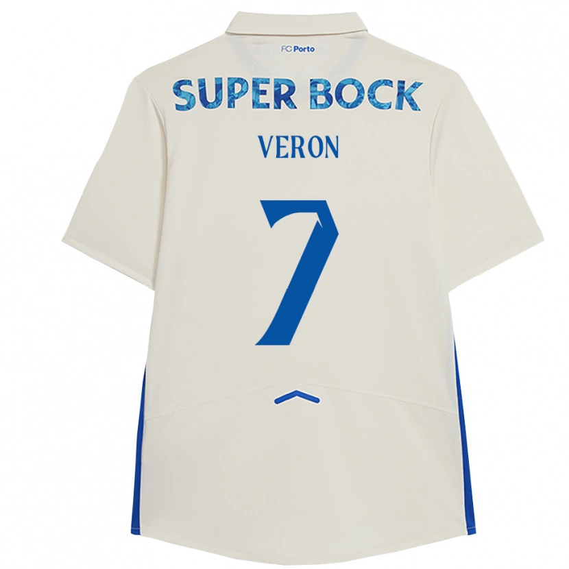 Danxen Homme Maillot Gabriel Veron #7 Blanc Bleu Troisieme 2025/26 T-Shirt