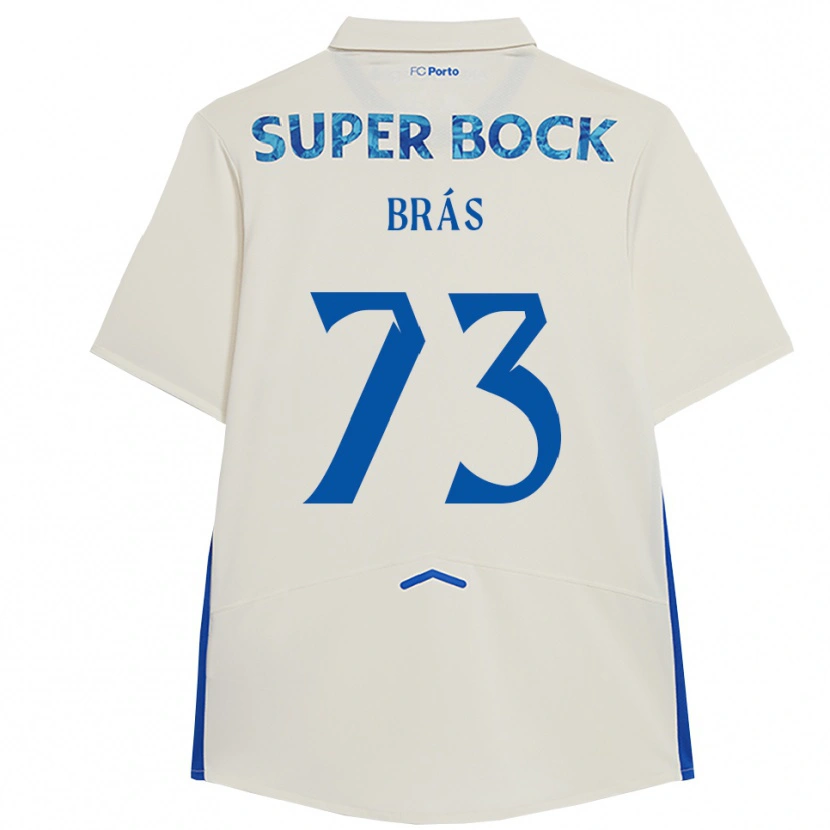 Danxen Homme Maillot Gabriel Brás #73 Blanc Bleu Troisieme 2025/26 T-Shirt
