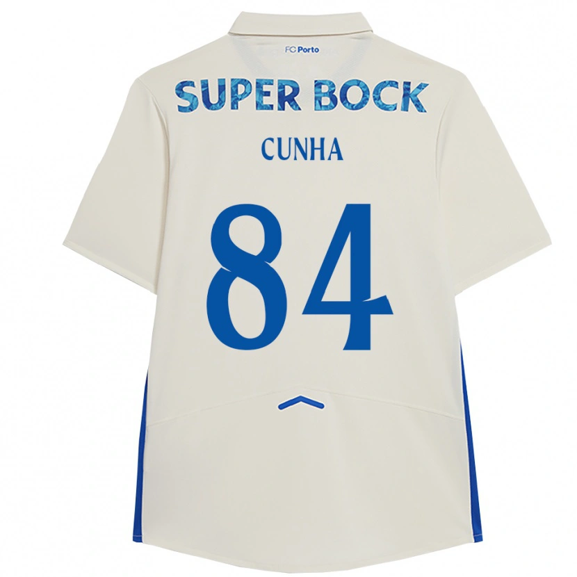Danxen Homme Maillot Martim Cunha #84 Blanc Bleu Troisieme 2025/26 T-Shirt
