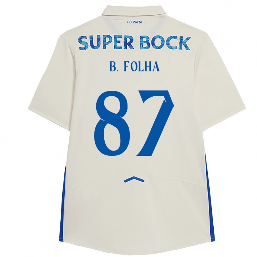 Danxen Homme Maillot Bernardo Folha #87 Blanc Bleu Troisieme 2025/26 T-Shirt