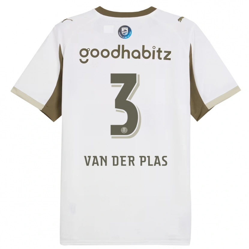 Danxen Homme Maillot Sven Van Der Plas #3 Blanc Gris Troisieme 2025/26 T-Shirt