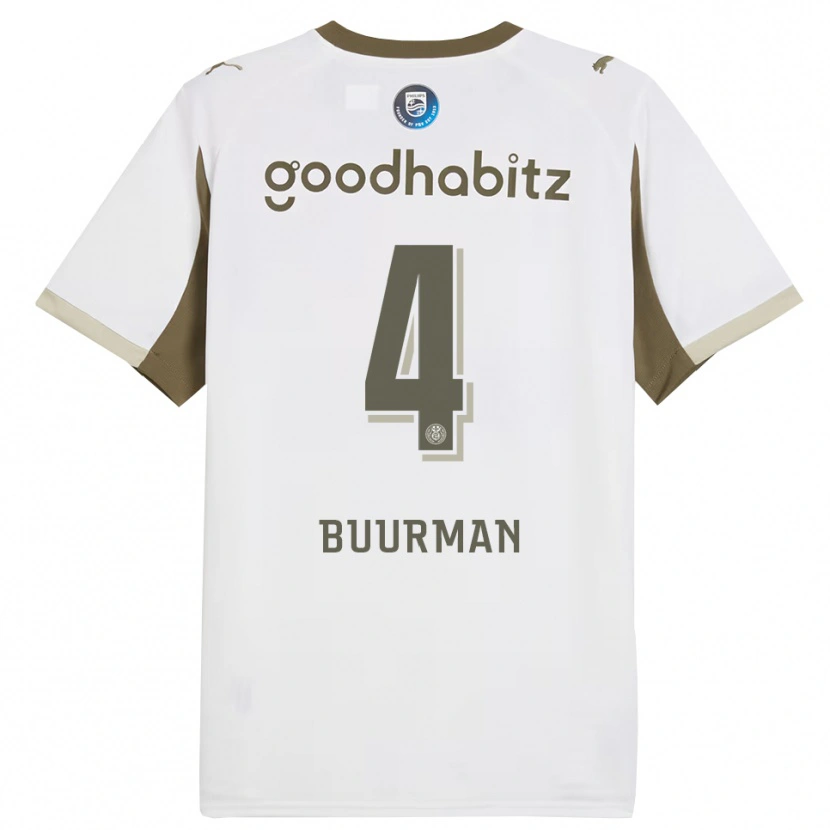 Danxen Homme Maillot Veerle Buurman #4 Blanc Gris Troisieme 2025/26 T-Shirt