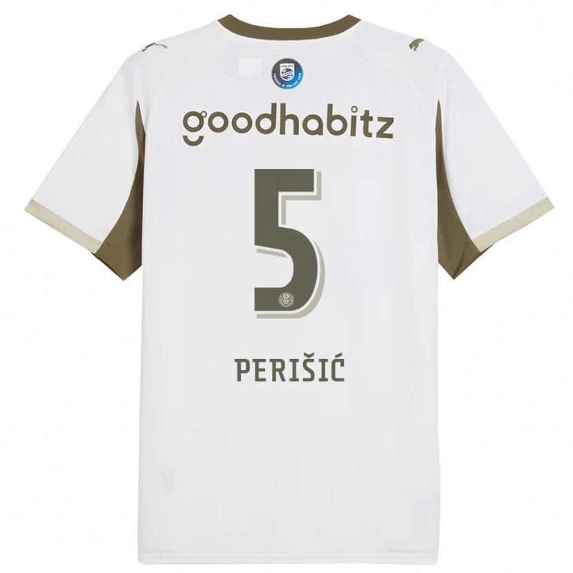 Danxen Homme Maillot Ivan Perišić #5 Blanc Gris Troisieme 2025/26 T-Shirt