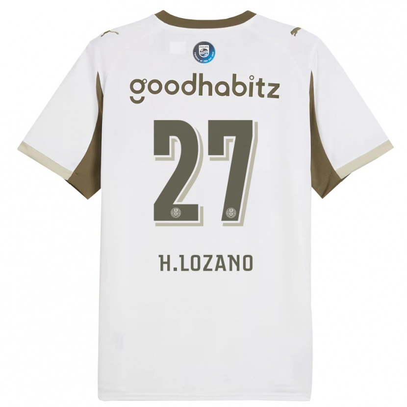 Danxen Homme Maillot Hirving Lozano #27 Blanc Gris Troisieme 2025/26 T-Shirt