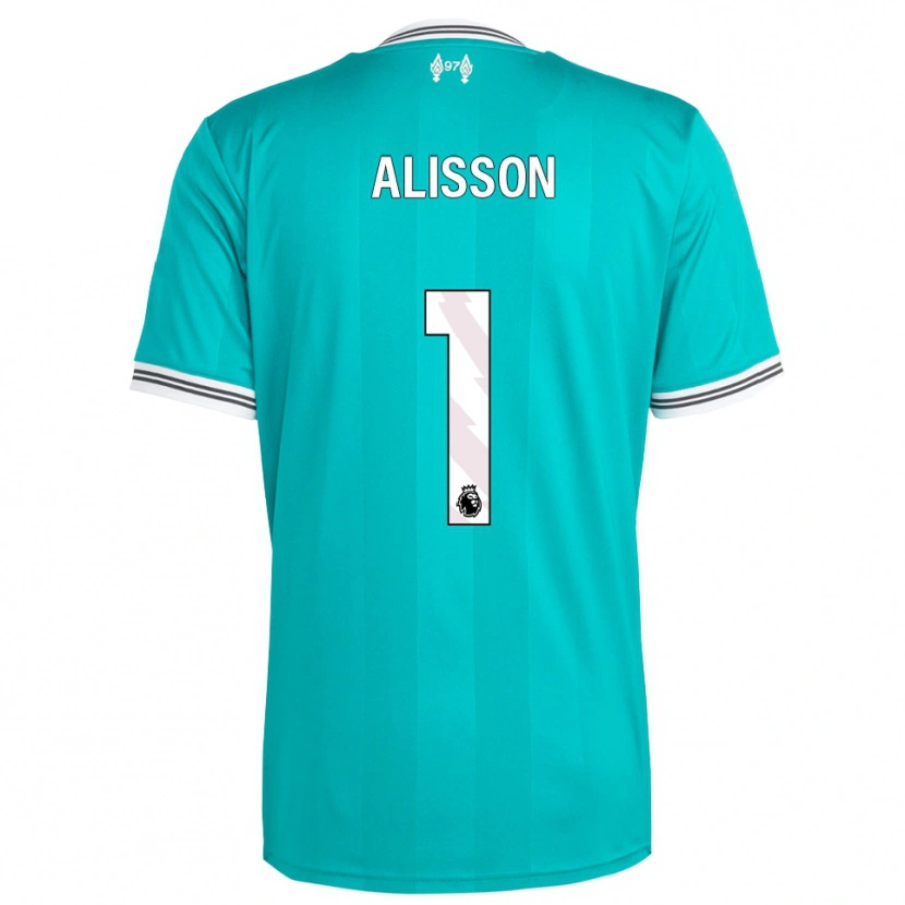 Danxen Homme Maillot Alisson #1 Vert Blanc Troisieme 2025/26 T-Shirt