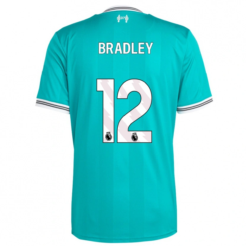 Danxen Homme Maillot Conor Bradley #12 Vert Blanc Troisieme 2025/26 T-Shirt