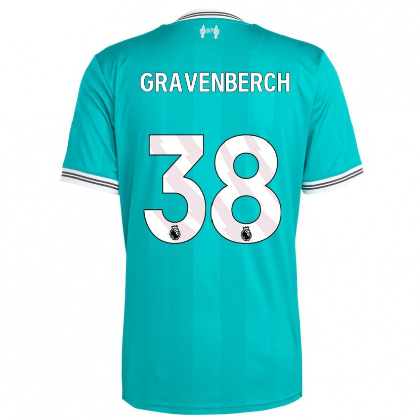 Danxen Homme Maillot Ryan Gravenberch #38 Vert Blanc Troisieme 2025/26 T-Shirt