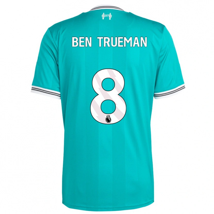 Danxen Homme Maillot Ben Trueman #8 Vert Blanc Troisieme 2025/26 T-Shirt