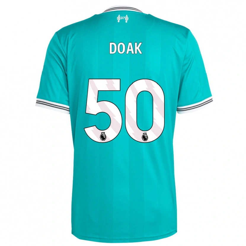 Danxen Homme Maillot Ben Doak #50 Vert Blanc Troisieme 2025/26 T-Shirt