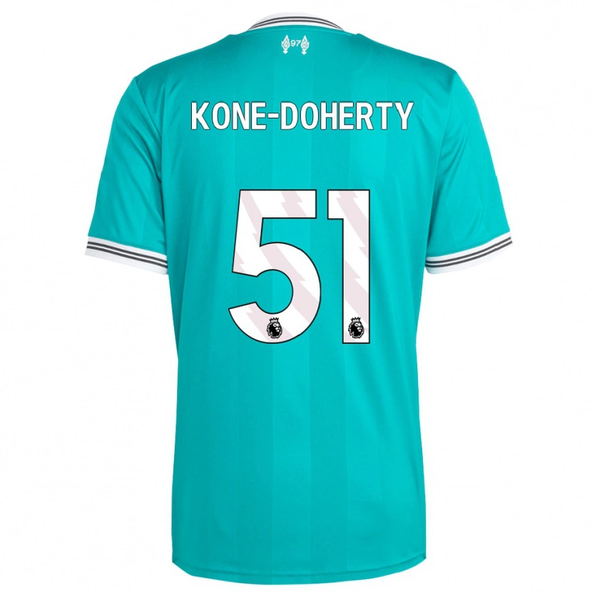Danxen Homme Maillot Trent Kone-Doherty #51 Vert Blanc Troisieme 2025/26 T-Shirt