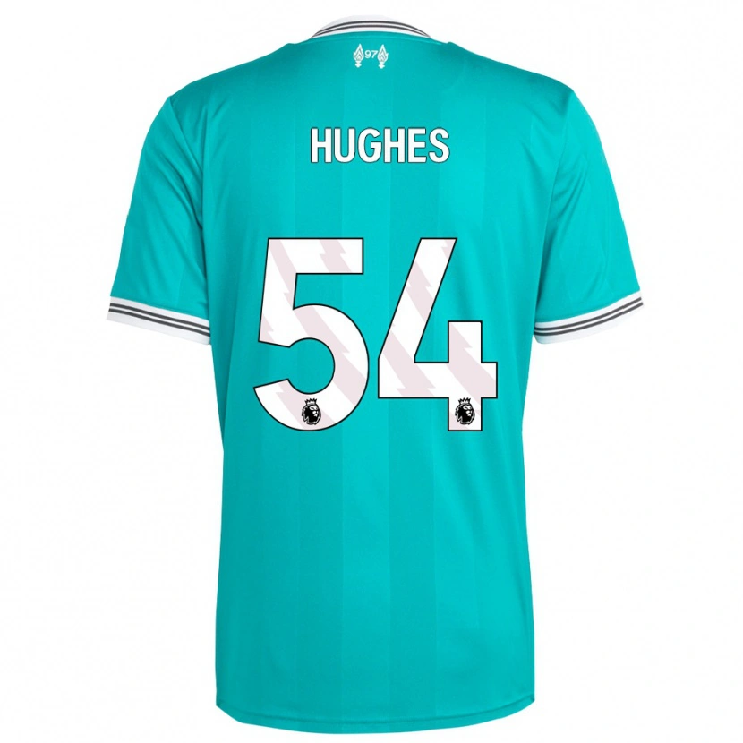 Danxen Homme Maillot Liam Hughes #54 Vert Blanc Troisieme 2025/26 T-Shirt