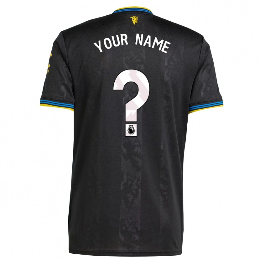 Danxen Homme Maillot Votre Nom #0 Noir Jaune Bleu Troisieme 2025/26 T-Shirt