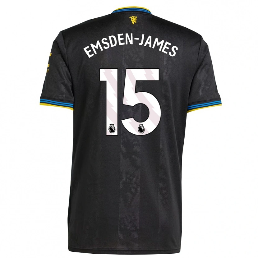 Danxen Homme Maillot Harley Emsden-James #15 Noir Jaune Bleu Troisieme 2025/26 T-Shirt