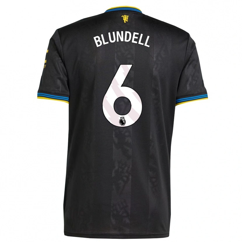 Danxen Homme Maillot Hannah Blundell #6 Noir Jaune Bleu Troisieme 2025/26 T-Shirt