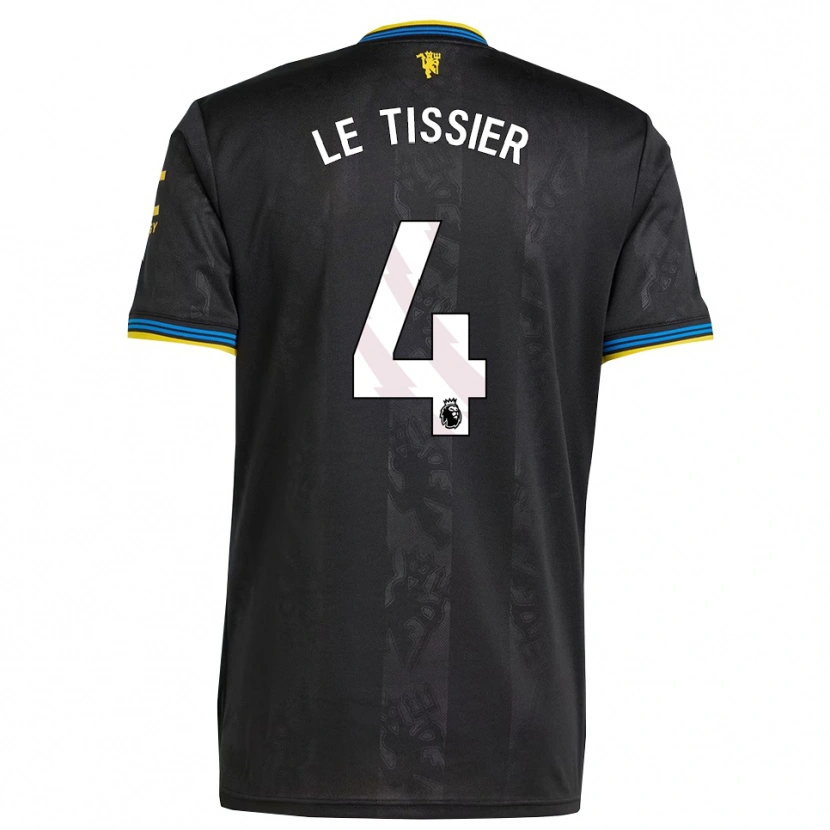 Danxen Homme Maillot Maya Le Tissier #4 Noir Jaune Bleu Troisieme 2025/26 T-Shirt