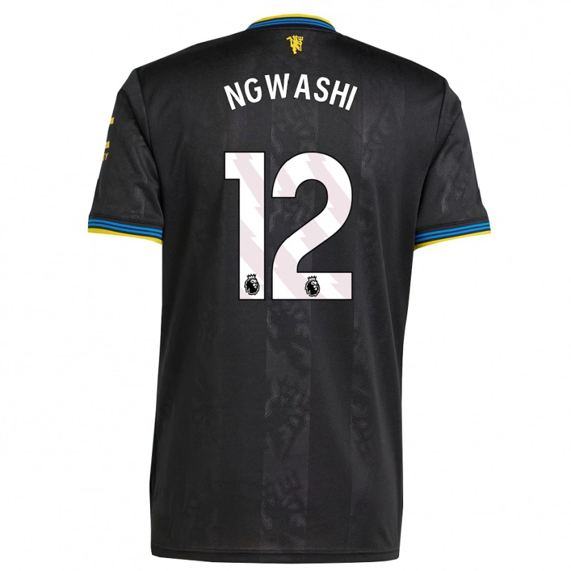 Danxen Homme Maillot Jayden Ngwashi #12 Noir Jaune Bleu Troisieme 2025/26 T-Shirt