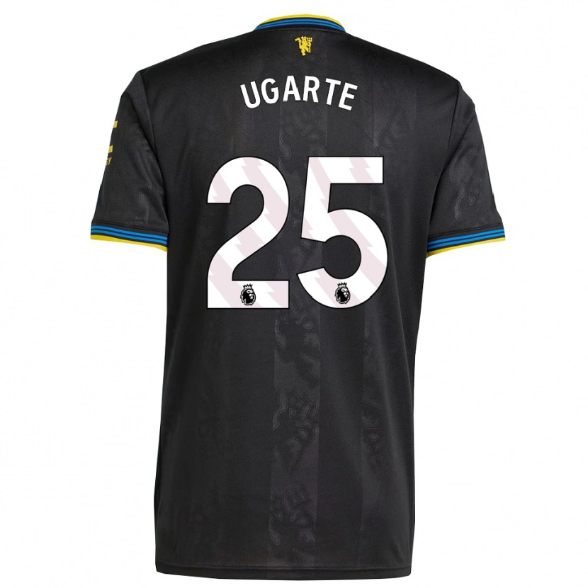Danxen Homme Maillot Manuel Ugarte #25 Noir Jaune Bleu Troisieme 2025/26 T-Shirt