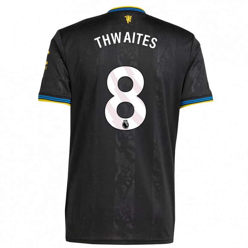 Danxen Homme Maillot Jim Thwaites #8 Noir Jaune Bleu Troisieme 2025/26 T-Shirt