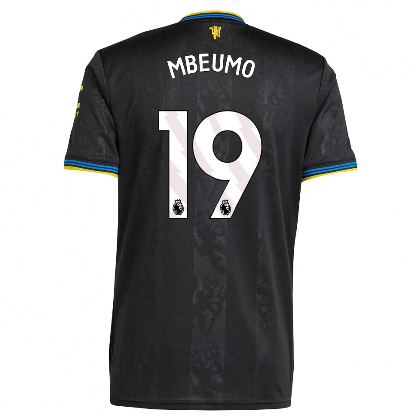 Danxen Homme Maillot Bryan Mbeumo #19 Noir Jaune Bleu Troisieme 2025/26 T-Shirt