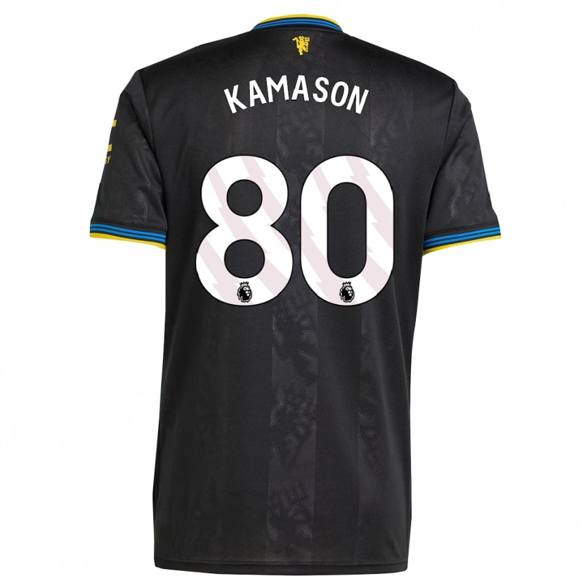 Danxen Homme Maillot Jaydan Kamason #80 Noir Jaune Bleu Troisieme 2025/26 T-Shirt