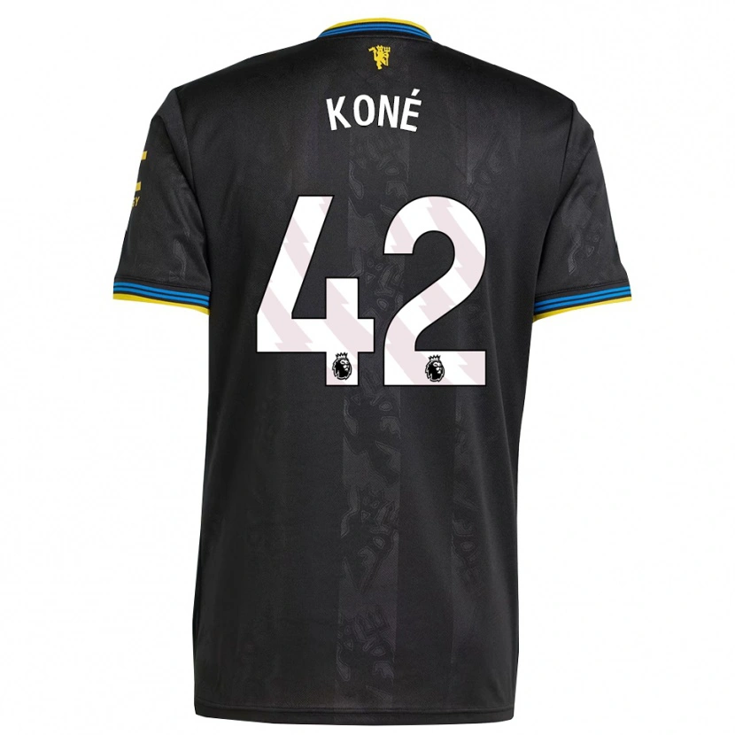 Danxen Homme Maillot Sékou Koné #42 Noir Jaune Bleu Troisieme 2025/26 T-Shirt
