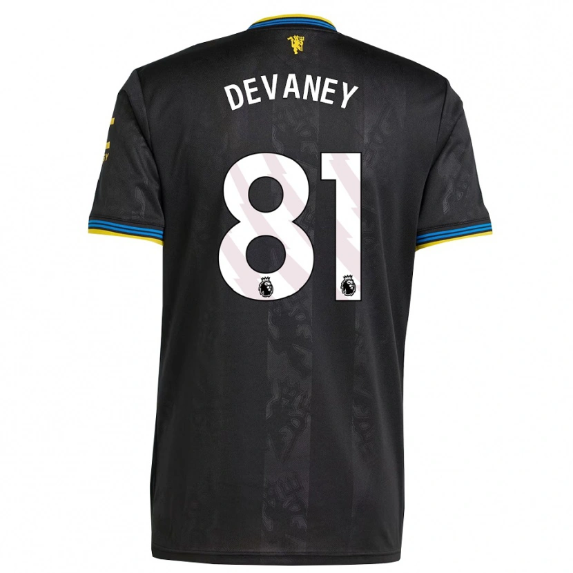 Danxen Homme Maillot Jacob Devaney #81 Noir Jaune Bleu Troisieme 2025/26 T-Shirt