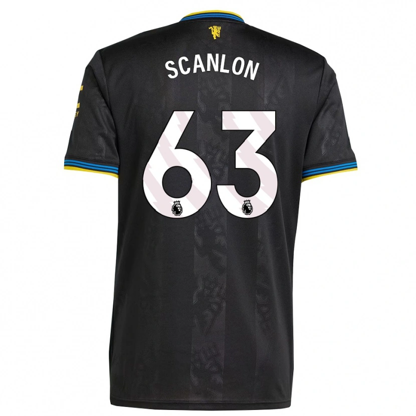 Danxen Homme Maillot James Scanlon #63 Noir Jaune Bleu Troisieme 2025/26 T-Shirt
