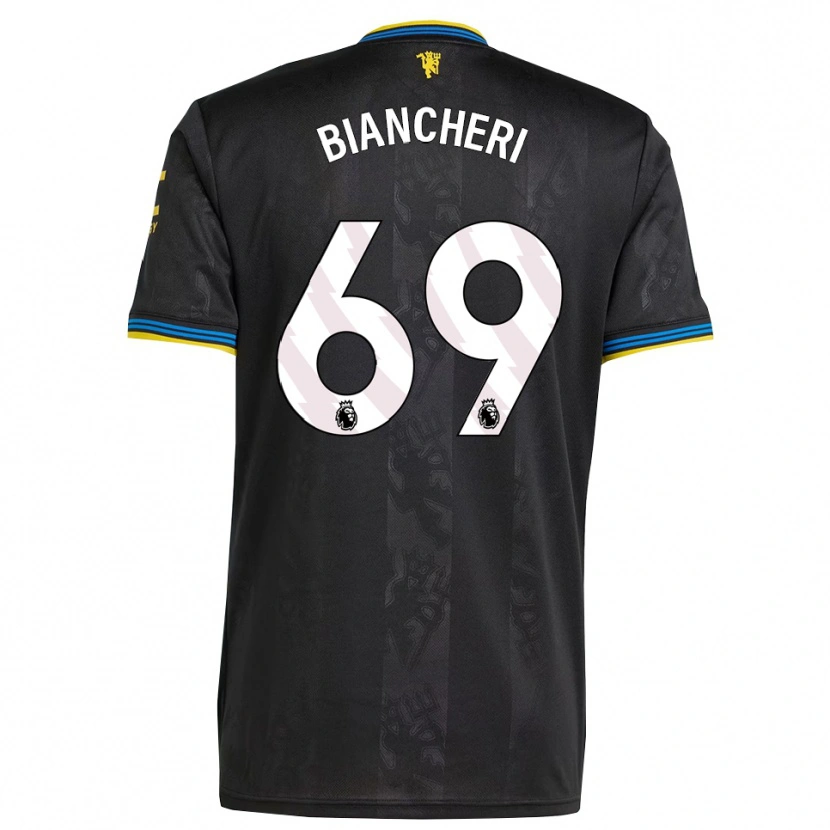 Danxen Homme Maillot Gabriele Biancheri #69 Noir Jaune Bleu Troisieme 2025/26 T-Shirt