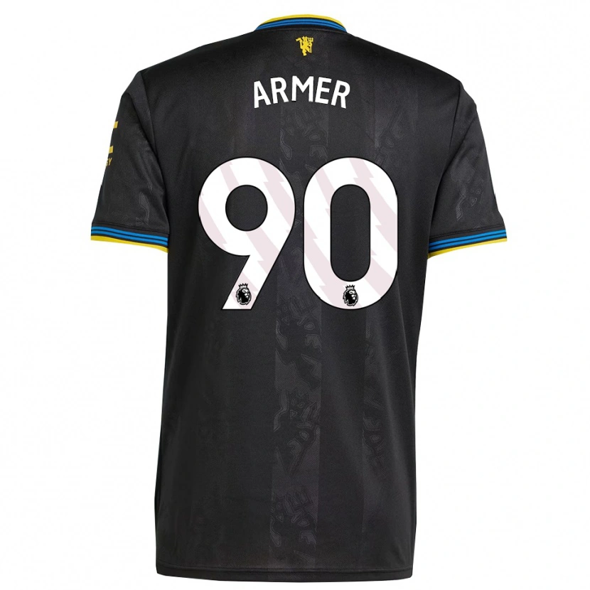 Danxen Homme Maillot Daniel Armer #90 Noir Jaune Bleu Troisieme 2025/26 T-Shirt
